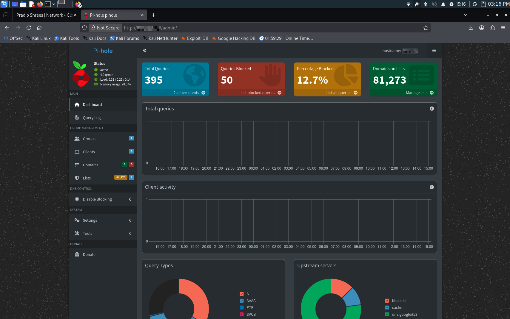 Pi-hole dashboard screenshot